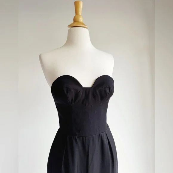 KEEPSAKE Hearts On Fire Strapless Sweetheart Black JumpsuitSize Small